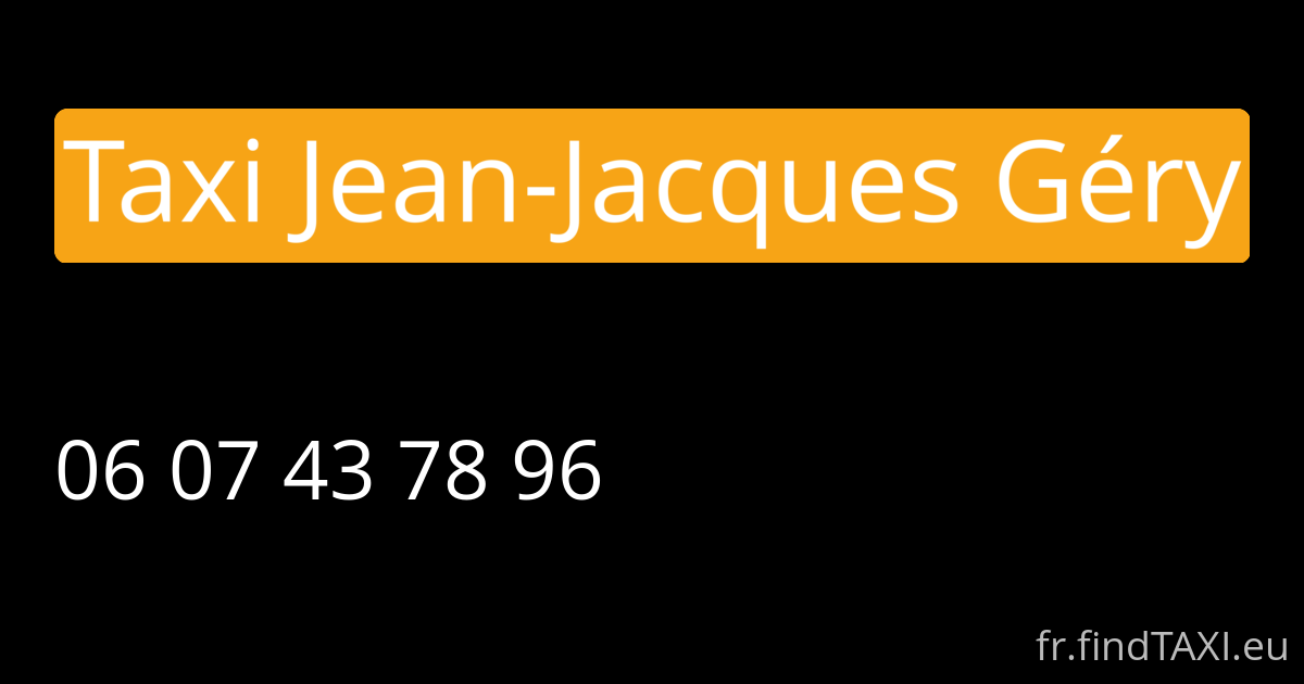 Taxi Jean-Jacques Géry (Mantes-la-Jolie)