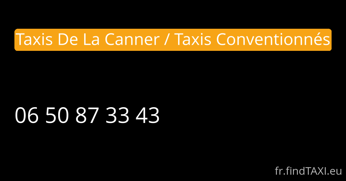 Taxis De La Canner / Taxis Conventionnés (Thionville)